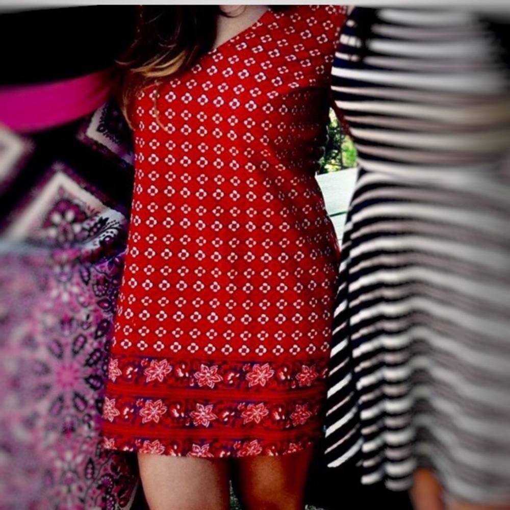 Old Navy Print Dress with Arm and Side Slits